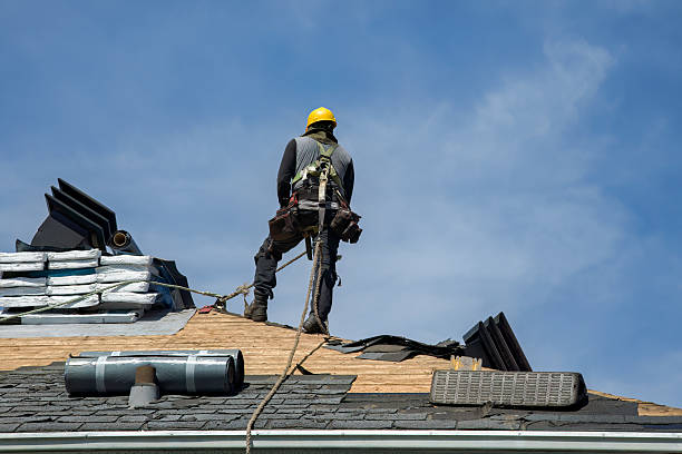 Professional Gutter Installation technician working in Hendersonville, NC